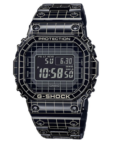 Casio Casio G-Shock GMW-B5000CS-1DR (GMW-B5000CS-1) лимитированной серии GMW-B5000CS-1DR электронные мужские часы  циферблат, браслет сталь с ip покрытием — вид спереди